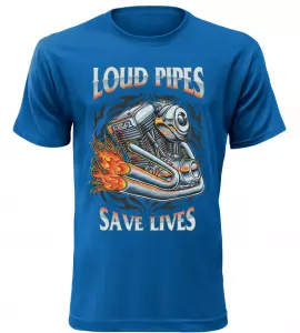 Pánské tričko Load Pipes Save Lives modré