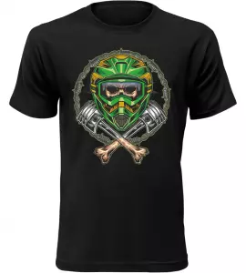 Pánské tričko Motocross Skull černé