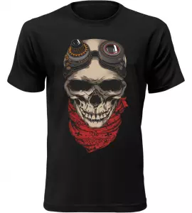 Pánské motorkářské tričko Skullpunk černé