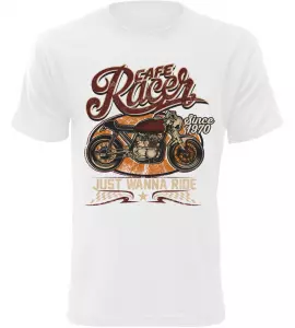 Pánské moto tričko Cafe Racer 1970 bílé