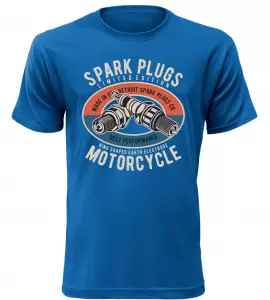 Pánské moto tričko Spark Plugs Motorcycle modré