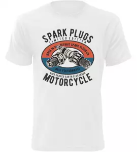 Pánské moto tričko Spark Plugs Motorcycle bílé