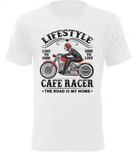 Pánské motorkářské tričko Lifestyle bílé