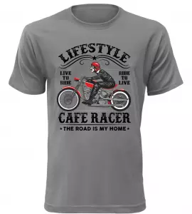 Pánské motorkářské tričko Lifestyle šedé