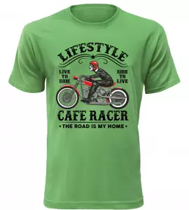 Pánské motorkářské tričko Lifestyle zelené