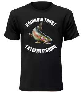 Pánské tričko pro rybáře Rainbow Trout černé