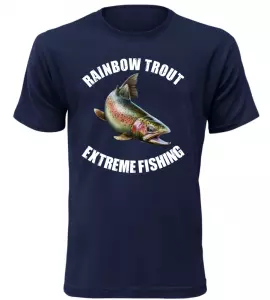Pánské tričko pro rybáře Rainbow Trout navy