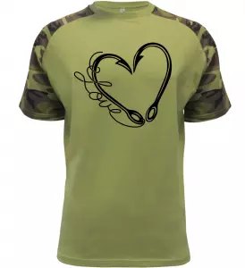Pánské tričko pro rybáře miluji rybolov military
