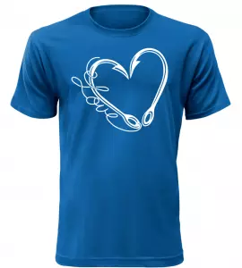Pánské tričko pro rybáře miluji rybolov modré
