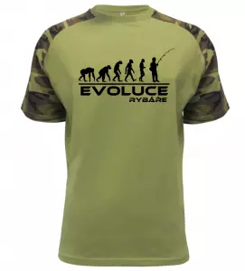Pánské tričko evoluce rybáře military