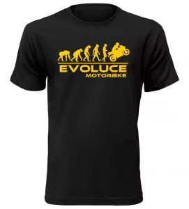 Pánské tričko evoluce motorbike černé