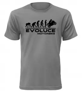 Pánské tričko evoluce motorbike šedé