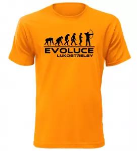Pánské tričko evoluce lukostřelby oranžové