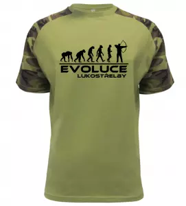 Pánské tričko evoluce lukostřelby military