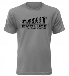 Pánské tričko evoluce lukostřelby šedé