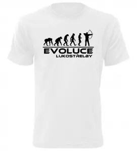 Pánské tričko evoluce lukostřelby bílé