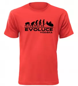 Pánské tričko evoluce vodáka červené
