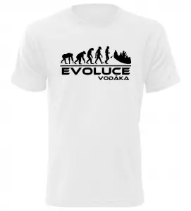 Pánské tričko evoluce vodáka bílé