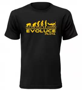Pánské tričko evoluce pilota černé