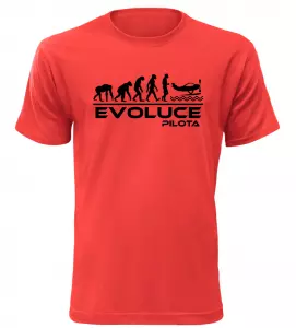Pánské tričko evoluce pilota červené