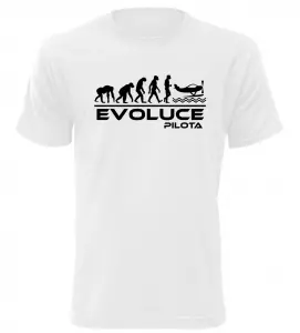 Pánské tričko evoluce pilota bílé