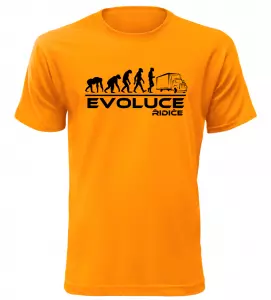 Pánské tričko evoluce řidiče oranžové