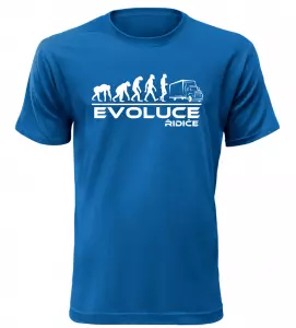 Pánské tričko evoluce řidiče modré