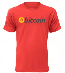 Pánské tričko s nápisem Bitcoin červené