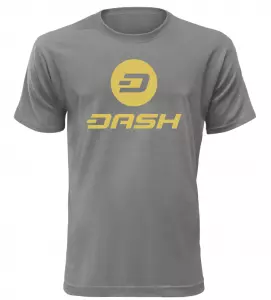 Pánské tričko s kryptoměnou Dash šedé
