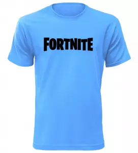Herní tričko s nápisem Fortnite azurové