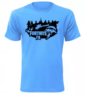 Tričko pro hráče Fortnite FR azurové