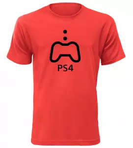 Herní tričko PS4 v červené barvě