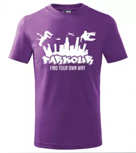 Pánské a dětské tričko Parkour find fialové