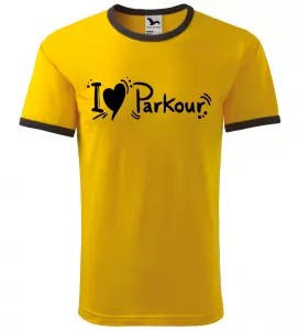 Pánské tričko I love Parkour žluté