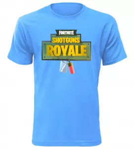 Herní tričko Fortnite Shotguns Royale azurové