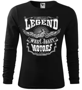 Pánské tričko pro motorkáře Legend černé long