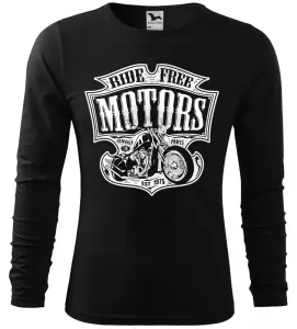 Pánské tričko pro motorkáře Ride Free Motors černé long