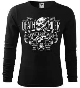 Pánské tričko pro motorkáře Death Rider černé long