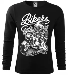 Pánské tričko pro motorkáře Bikers Rule černé long