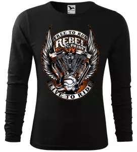Pánské tričko pro motorkáře REBEL černé long