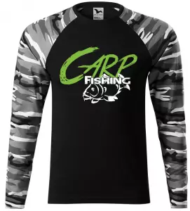 Pánské tričko pro rybáře CARP fishing šedá camouflage