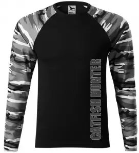 Pánské tričko pro rybáře Catfish Hunter šedá camouflage