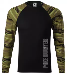 Pánské tričko pro rybáře Pike Hunter zelená camouflage