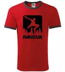 Pánské a dětské tričko Parkour city červené