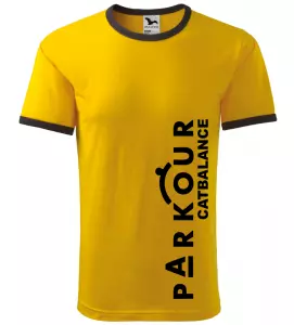 Pánské a dětské tričko Parkour catbalance žluté