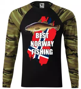Pánské tričko pro rybáře Best Norway zelená camouflage