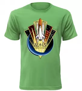 Pánské tričko s raketoplánem zelené