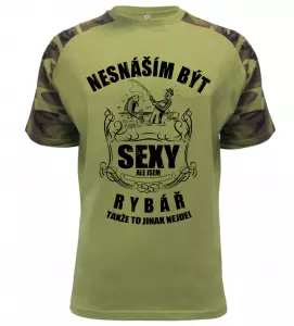 Pánské tričko nesnáším být sexy ale jsem rybář military