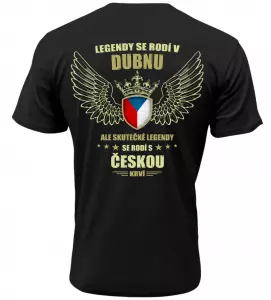 Pánské tričko zrození legendy v Dubnu černé