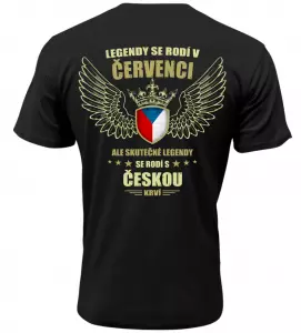 Pánské tričko zrození legendy v Červenci černé